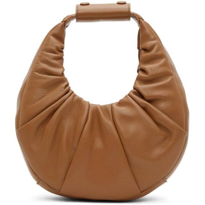 Staud Tan Suede Mini Soft Moon Bag