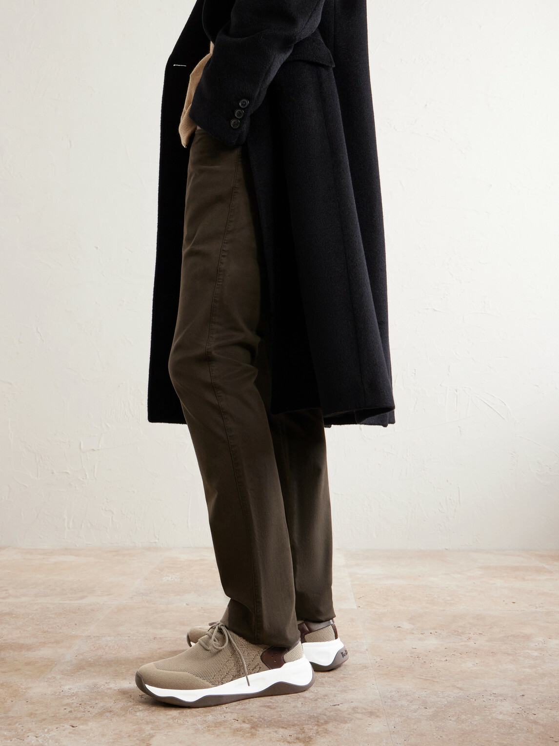 Berluti - Shadow Leather-Trimmed Stretch-Knit Sneakers - Neutrals