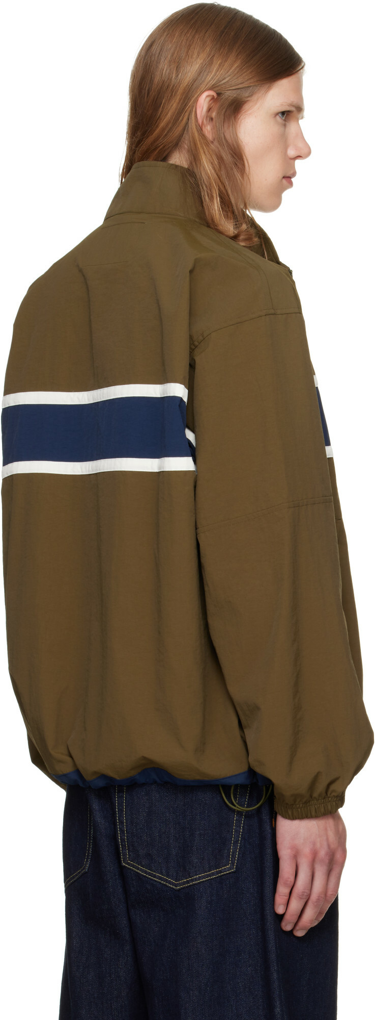 vowels Green Paneled Nylon Jacket