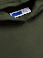 AFFIX - Logo-Print Organic Cotton-Jersey Hoodie - Green