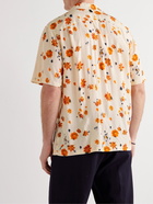 Rag & Bone - Avery Convertible-Collar Floral-Print Voile Shirt - Orange