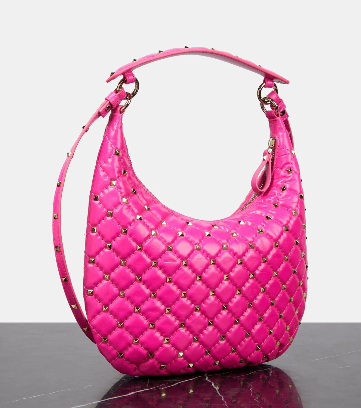【関税込み】VALENTINO GARAVANI ROCKSTUD SPIKE HOBO BAG Valentino - Valentino Garavani - Rockstud Spike denim hobo