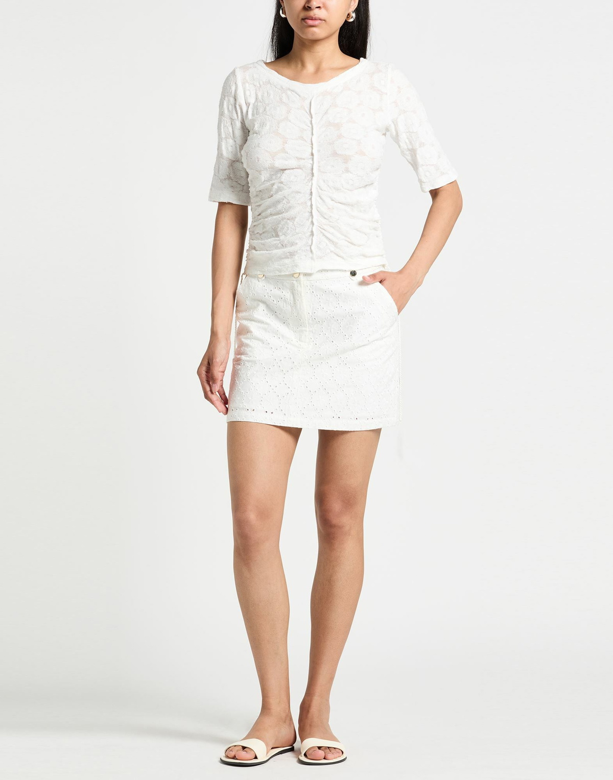 High Use Stitch Womens Top in White