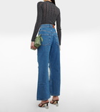 Loewe Distressed mid-rise wide-leg jeans