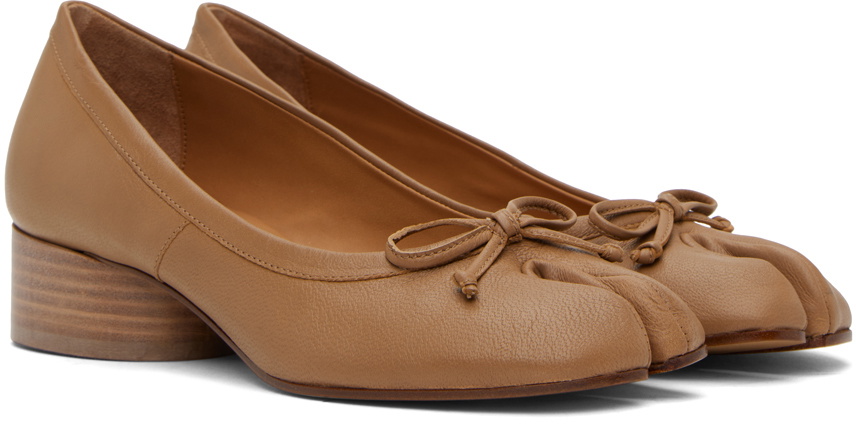 Maison Margiela Beige Tabi Ballerina Heels Maison Margiela