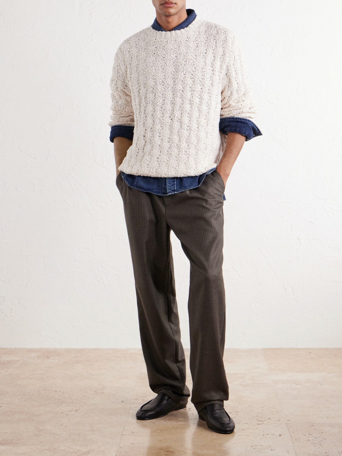 Aimé Leon Dore - Textured Cotton-Blend Sweater - White