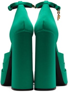 Versace Green Medusa Aevitas Platform Heels