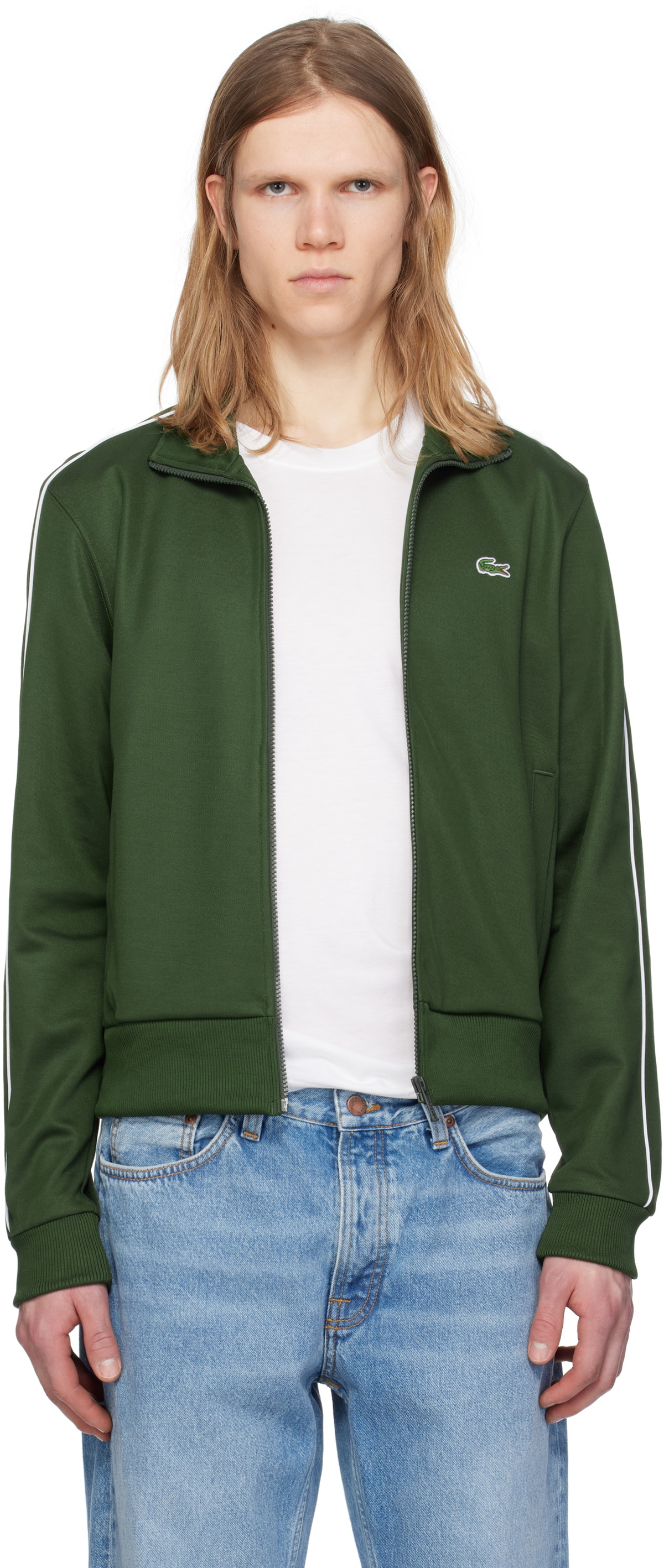 Lacoste Green Paris Piqué Zip-Up Track Jacket Lacoste