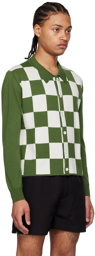 Second/Layer Green Check Cardigan
