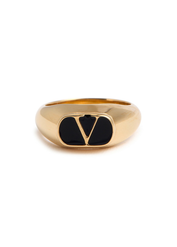 Photo: Valentino Garavani Vlogo-engraved Ring Black