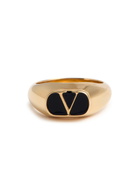 Valentino Garavani Vlogo-engraved Ring Black