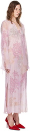 Acne Studios Pink Printed Maxi Dress