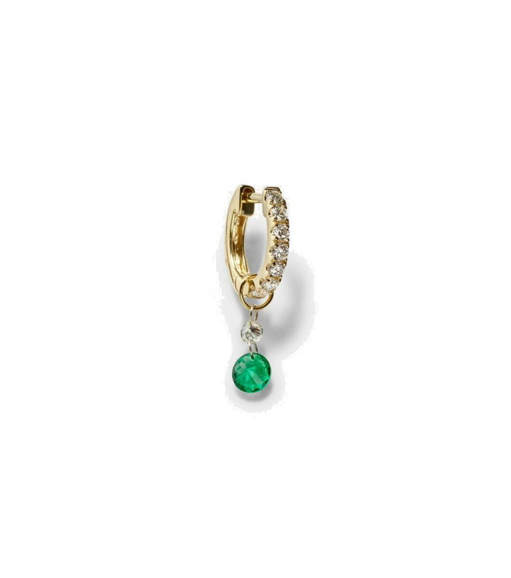 Photo: Roxanne First 14kt white gold single earring with emerald and diamonds