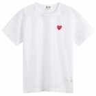 Comme des Garçons Play Mesh T-Shirt Red Emblem in White