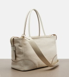 Prada Large leather-trimmed tote bag