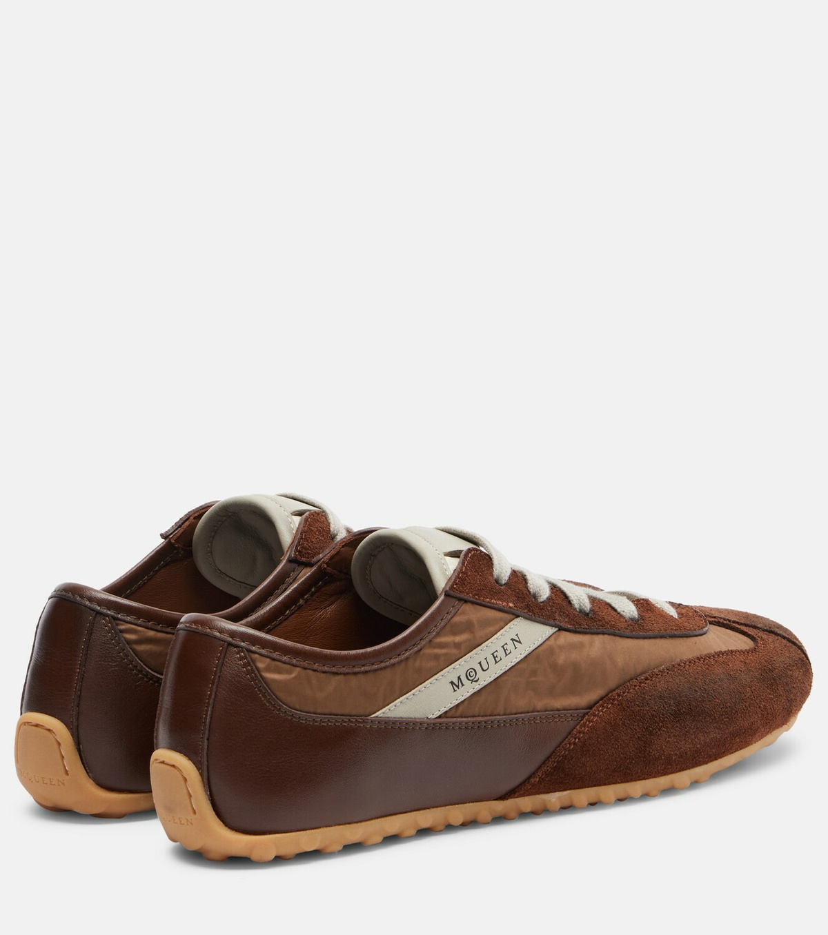 McQueen Suede-trimmed sneakers