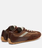 McQueen Suede-trimmed sneakers