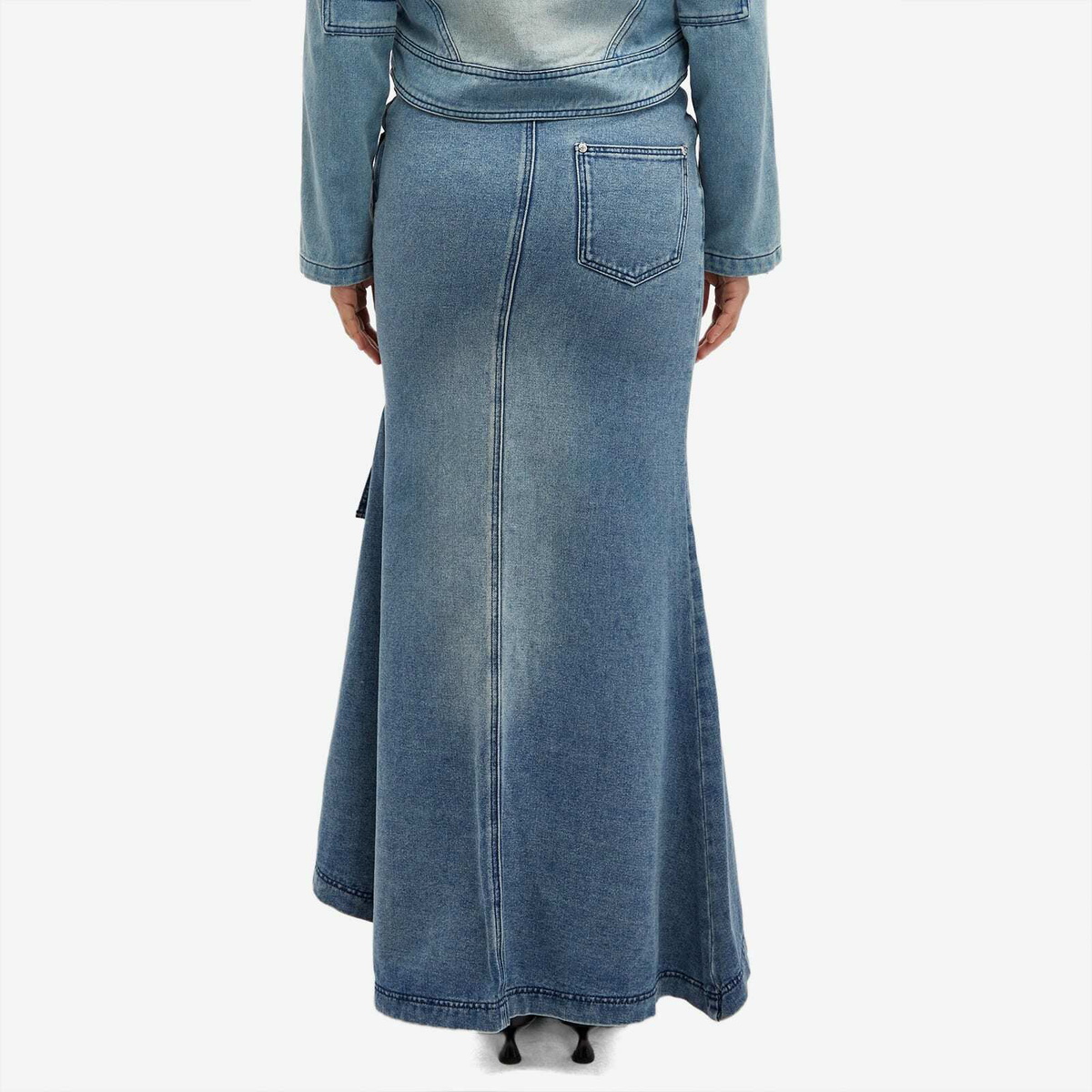 House Of Sunny Women's The Cascade Denim Skirt in Sky Blue