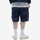 Comme des Garçons Homme Men's Garment Dyed Patchwork Short in Navy Mix