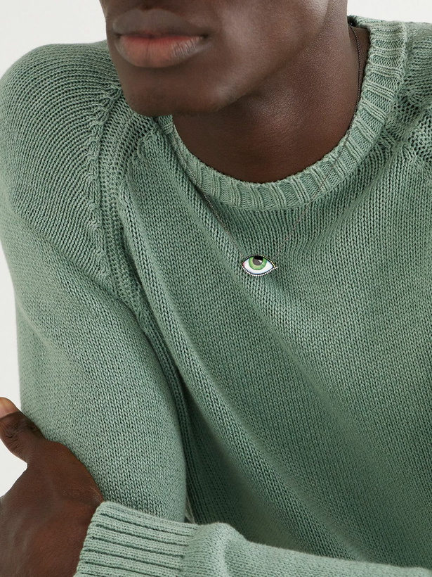 Photo: Lito - Grand Vert Blackened White Gold, Diamond, Tsavorite and Enamel Necklace