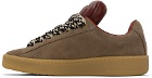 Lanvin Taupe & Burgundy Future Edition Hyper Curb Sneakers