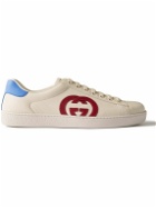 GUCCI - Ace Suede-Trimmed Leather Sneakers - White