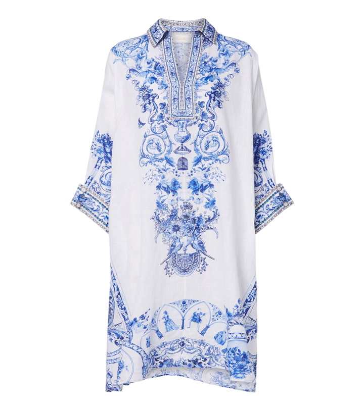 Photo: Camilla Floral crystal-embellished linen kaftan