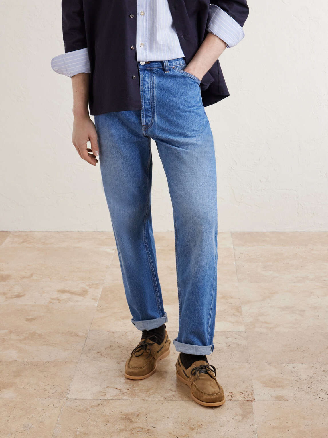 Mr P. - Leather-Trimmed Suede Boat Shoes - Brown