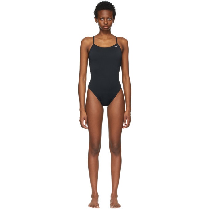 Photo: Nike Black Lace-Up Tie-Back One-Piece Swimsuit