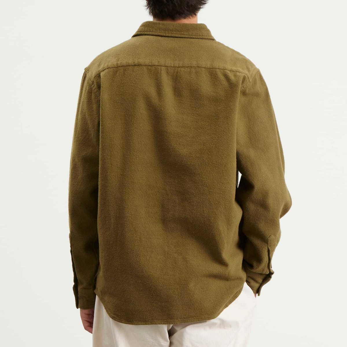 Dubbleware Men's Notched Pocket Flannel Shirt in Olive