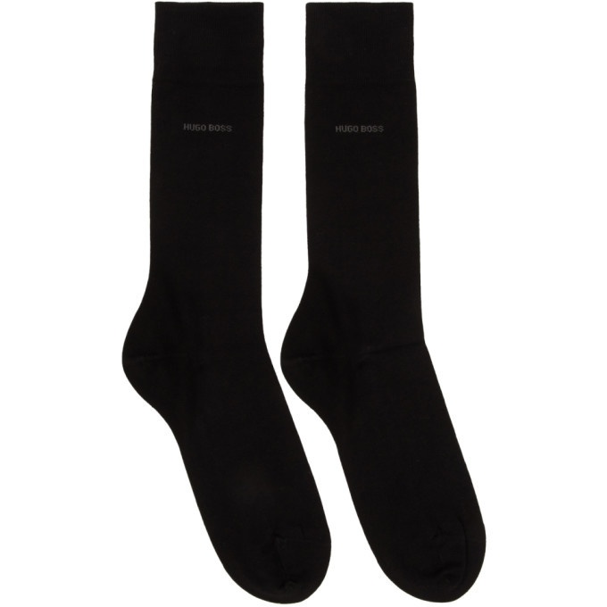 Photo: Boss Two-Pack Black Mercerized Egyptian Cotton Socks