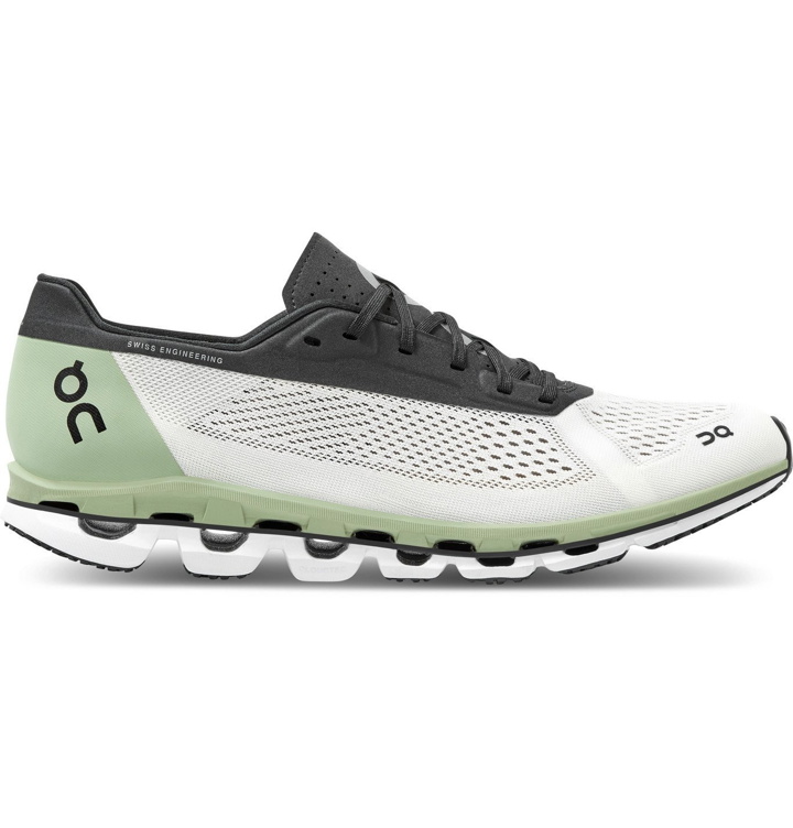 Photo: On - Bang & Olufsen Cloudboom Rubber-Trimmed Mesh Running Sneakers - White
