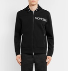 Moncler - Embroidered Cotton-Jersey Zip-Up Hoodie - Men - Black