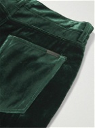 SAINT LAURENT - Wide-Leg Velvet Trousers - Green