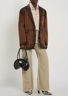 Acne Studios Distressed Suede Blazer Brown