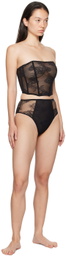 Fleur du Mal Black Bouquet Lace Corset Top