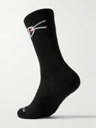 DISTRICT VISION - Yoshi Logo-Jacquard Cotton-Blend Socks - Black