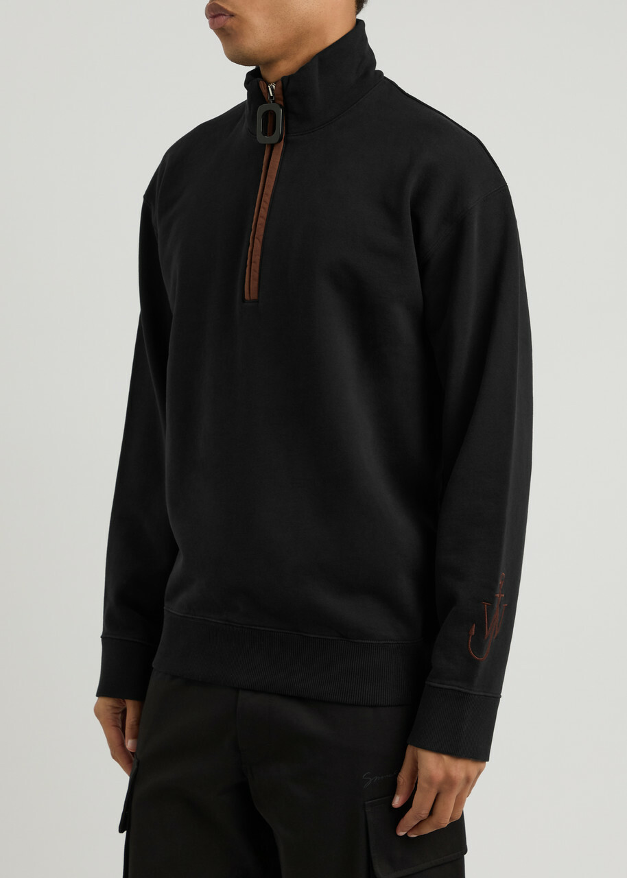 JW Anderson Half-zip Cotton Sweatshirt Black