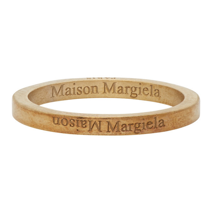 Photo: Maison Margiela Gold Slim Logo Ring