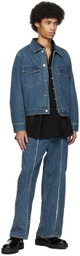 JieDa Indigo Cutting Jeans