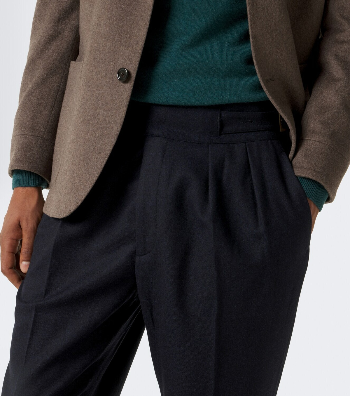 Rubinacci Pleated virgin wool tapered pants