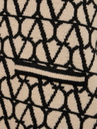 VALENTINO - Wool Knit Logo Short Sleeve Mini Dress