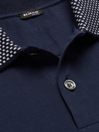 KITON - Contrast-Detailed Cotton Polo Shirt - Blue - S