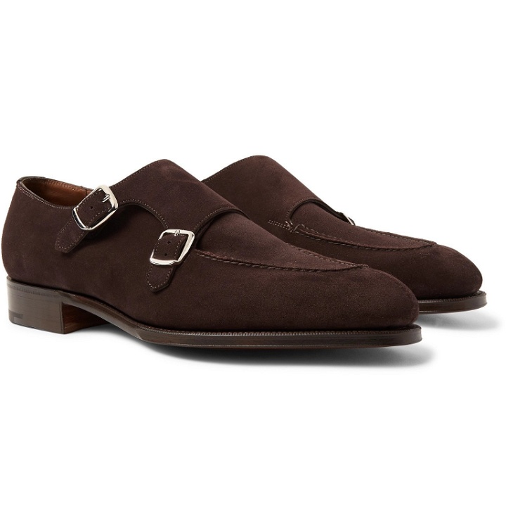 Photo: Edward Green - Fulham Suede Monk-Strap Shoes - Brown