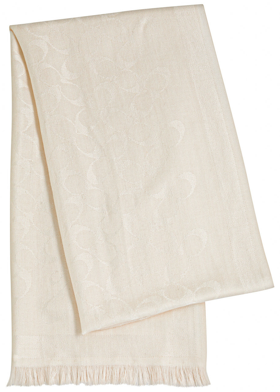 Coach Signature C Logo-jacquard Scarf - White - One Size
