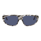 Balenciaga Black and White Cat-Eye Sunglasses