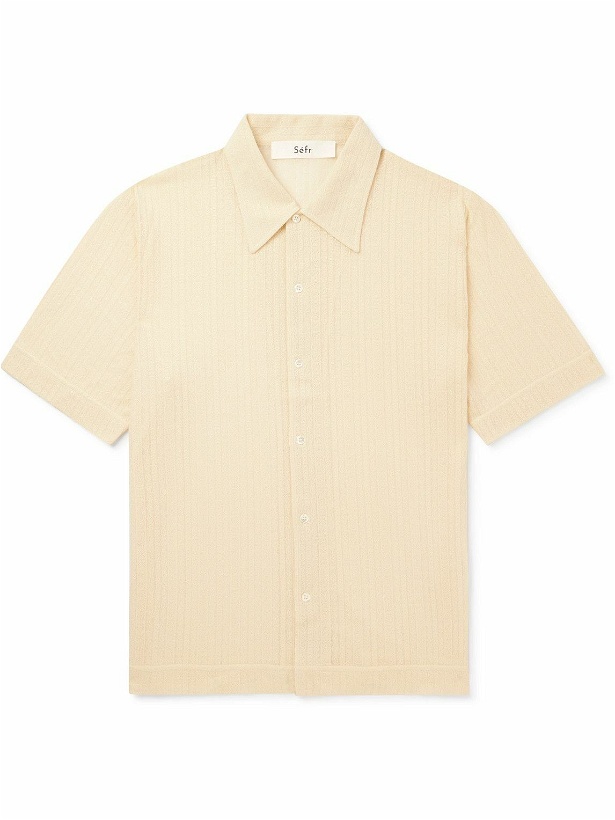 Photo: Séfr - Suneham Organic Cotton-Blend Jacquard Shirt - Yellow