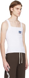 Charles Jeffrey Loverboy White Embroidered Tank Top