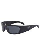 Prada Eyewear Men's A19S Sunglasses in Black/Dark Grey 