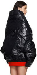 Sia Arnika Black Oversized Collar Puffer Jacket